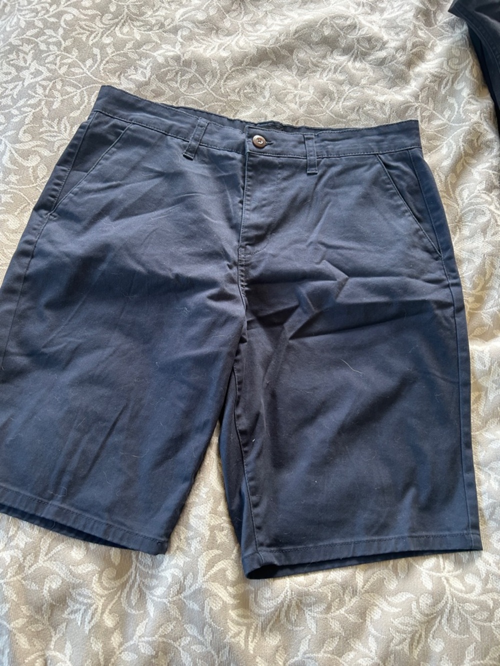 RSQ Men's Dark Navy Flat-Front Chino Shorts